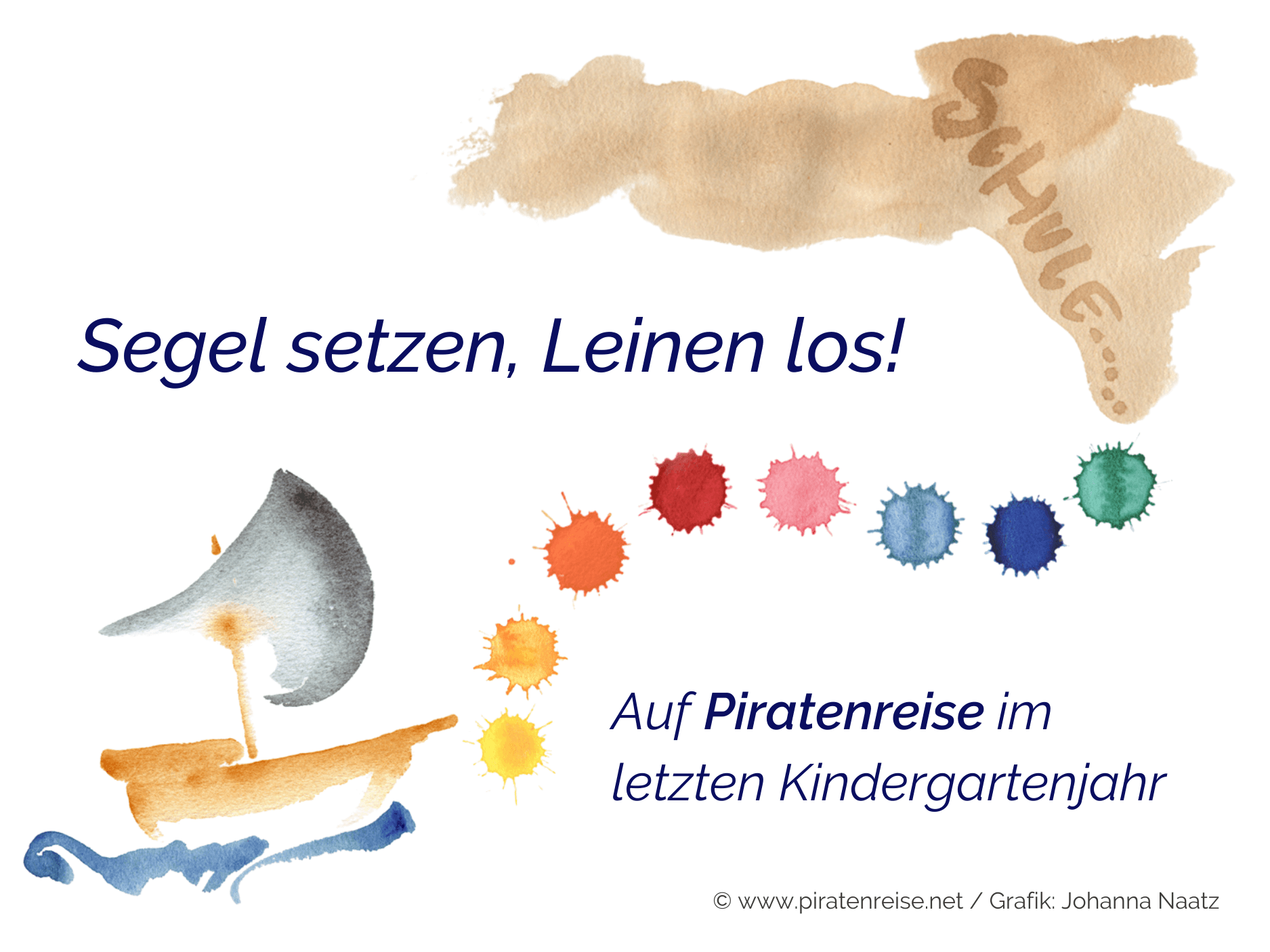 Grafik der Piratenreise mit Boot und Inseln